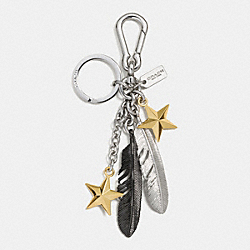 MIXED FEATHERS AND STARS BAG CHARM - MULTI/SILVER - COACH F64128
