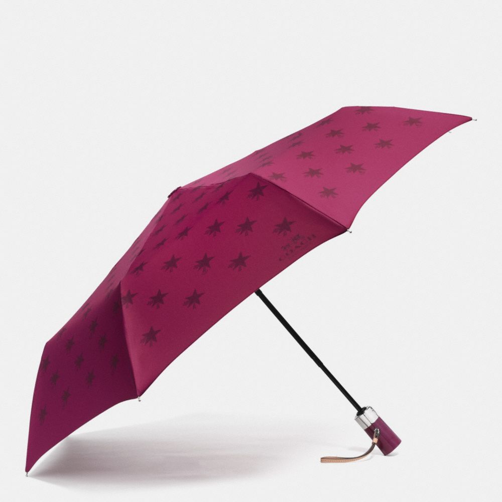 COACH STAR CANYON UMBRELLA - SILVER/CRANBERRY - f64133