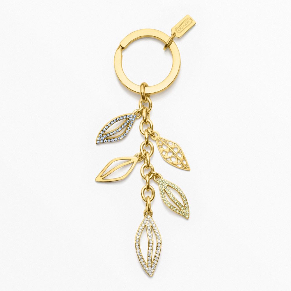 COACH F64137 Leaf Pave Key Ring 