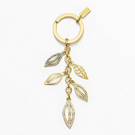 COACH F64137 LEAF PAVE KEY RING ONE-COLOR