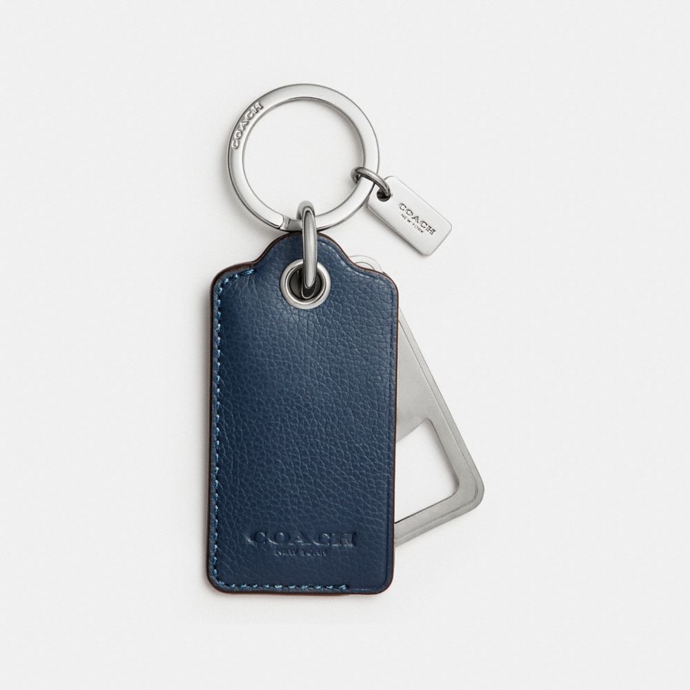 COACH BOTTLE OPENER KEY RING - DARK DENIM - F64140