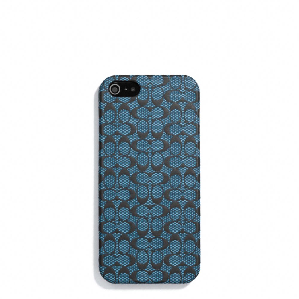 COACH HERITAGE SIGNATURE IPHONE 5 CASE - NAVY/STORM BLUE - F64218