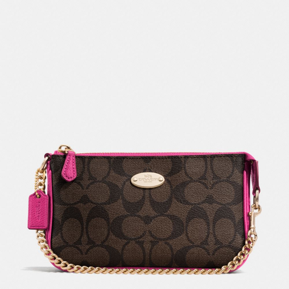 COACH f64234 LARGE WRISTLET 19 IN SIGNATURE IME9T