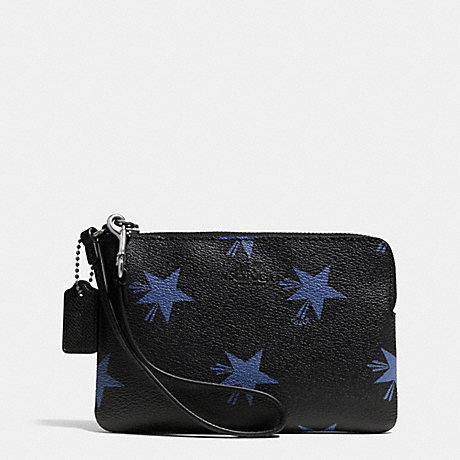 COACH CORNER ZIP WRISTLET IN STAR CANYON PRINT COATED CANVAS - QB/BLUE MULTICOLOR - f64239
