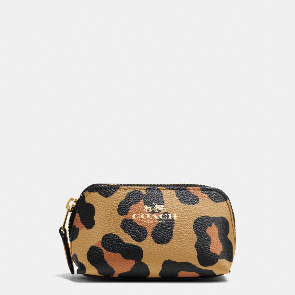 COSMETIC CASE 9 IN OCELOT PRINT HAIRCALF - f64243 - IMITATION GOLD/NEUTRAL