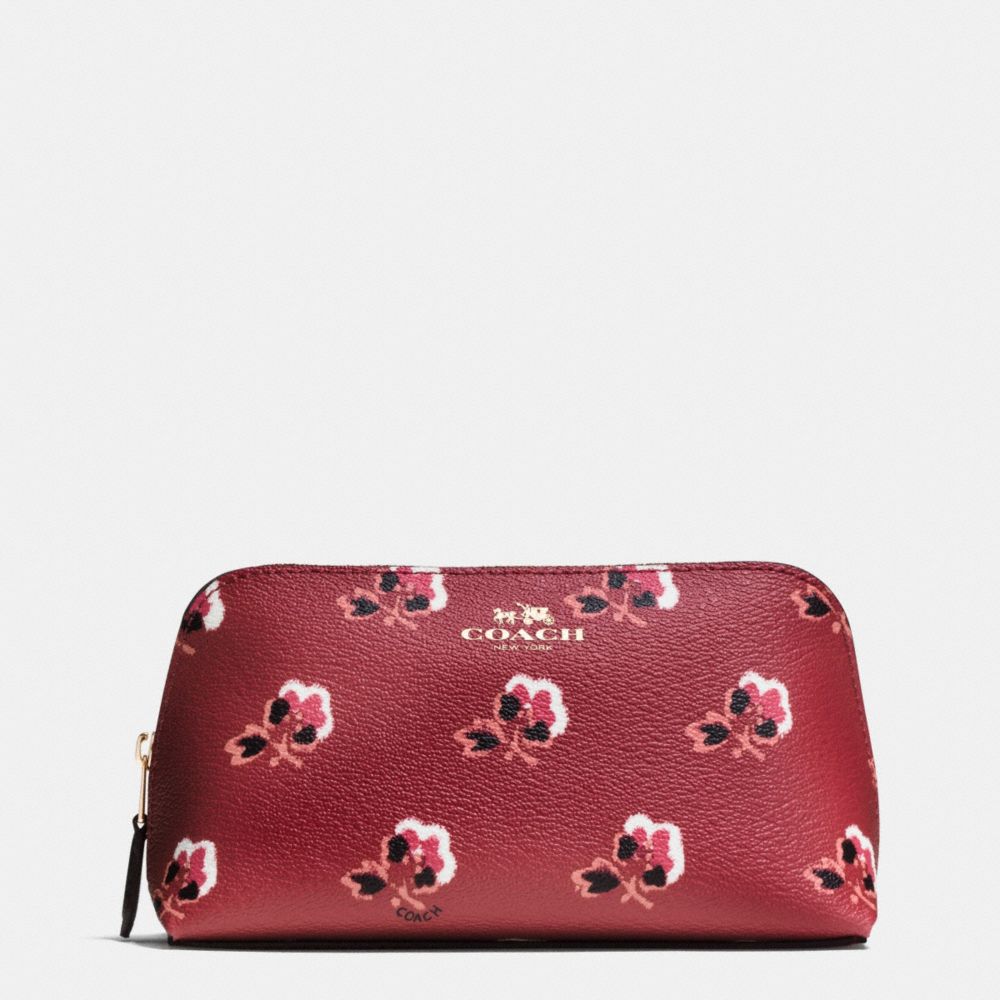 COACH f64247 COSMETIC CASE 17 IN BRAMBLE ROSE COATED CANVAS IMBYM