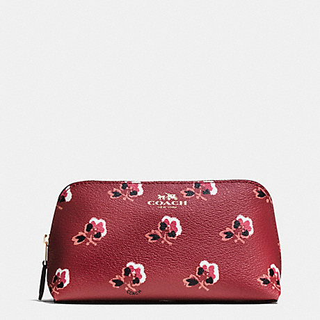 COACH F64247 COSMETIC CASE 17 IN BRAMBLE ROSE COATED CANVAS IMBYM