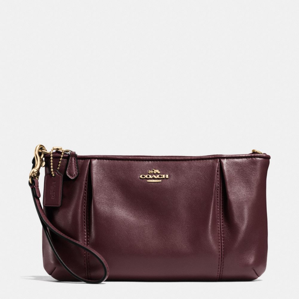 COACH COLETTE ZIP TOP WRISTLET IN LEATHER - IMOXB - f64369