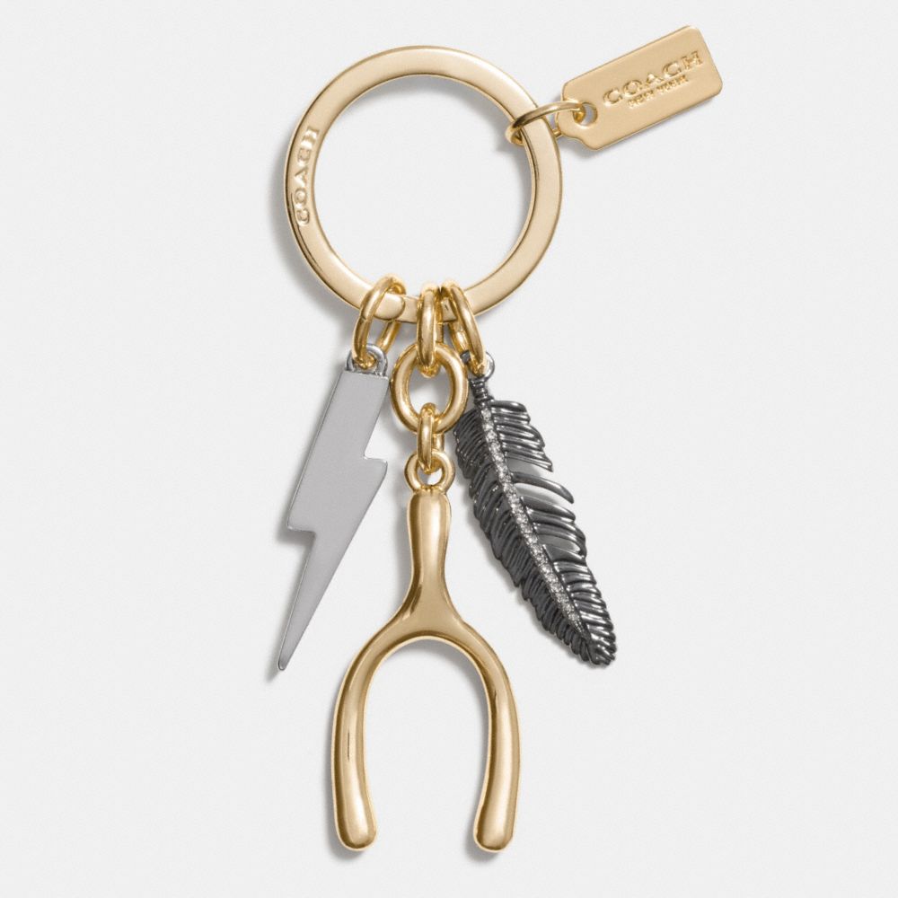 WISHBONE MULTI MIX KEY RING - f64382 - GOLD/MULTICOLOR