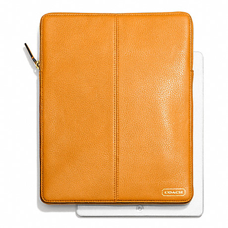 COACH PARK LEATHER NORTH/SOUTH TABLET SLEEVE - BRASS/ORANGE SPICE - f64437
