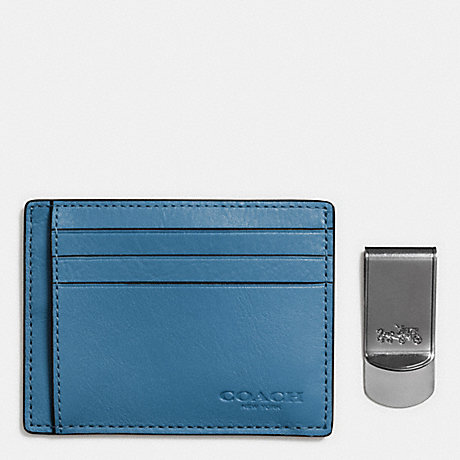 COACH F64453 ID CARD CASE AND MONEY CLIP GIFT BOX SLATE