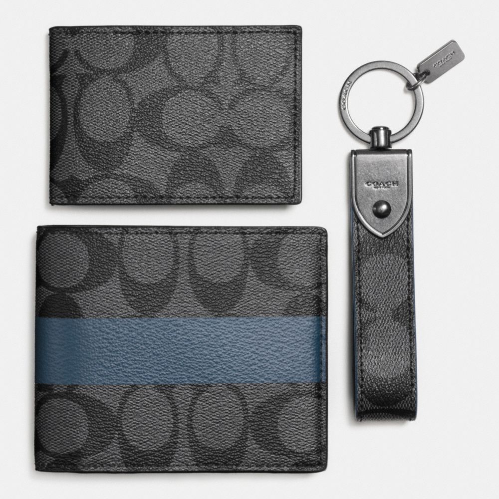 COMPACT ID WALLET GIFT BOX - f64454 - CHARCOAL/SLATE