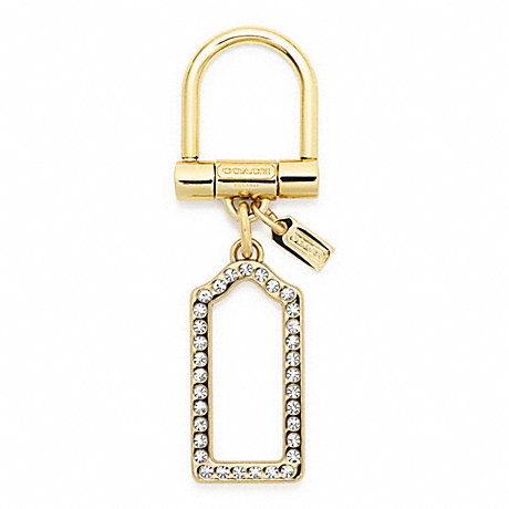 COACH F64504 PAVE LOZENGE KEY RING ONE-COLOR