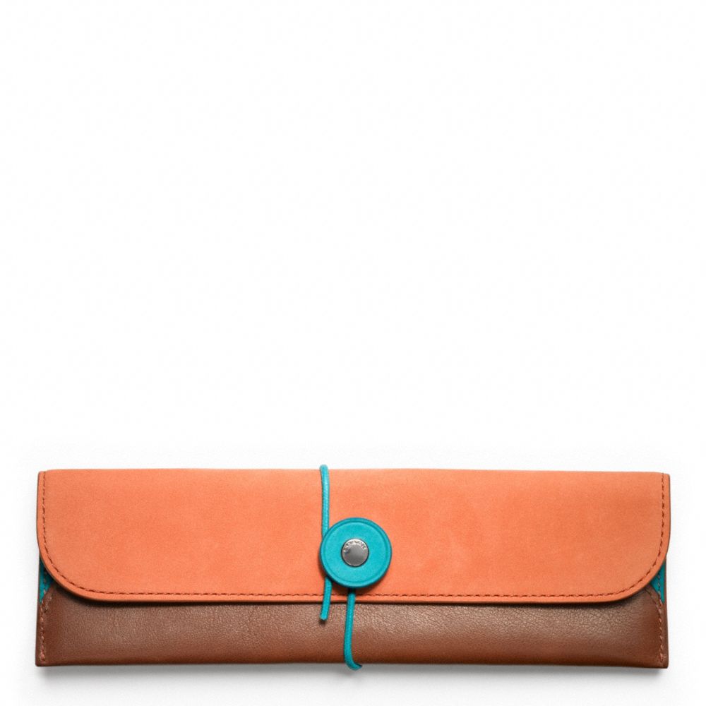 COACH BLEECKER LEATHER NUBUCK PENCIL CASE -  - f64544