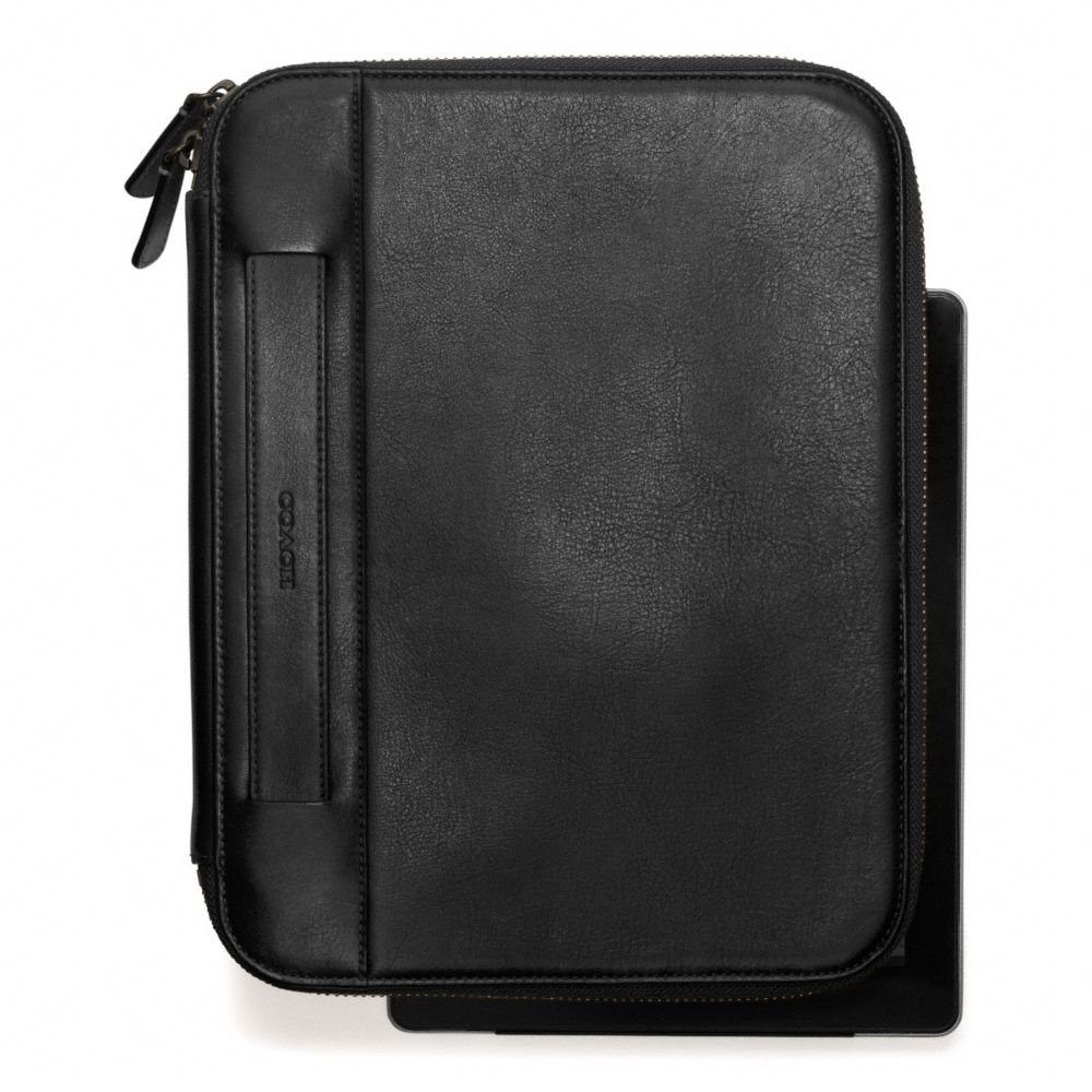 COACH F64547 Bleecker Leather Tablet Organizer BLACK