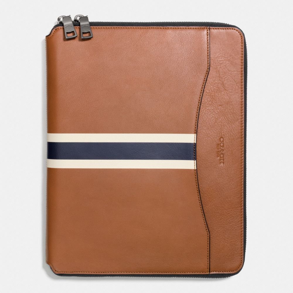 TECH CASE IN SPORT CALF VARSITY LEATHER - SADDLE - COACH F64561