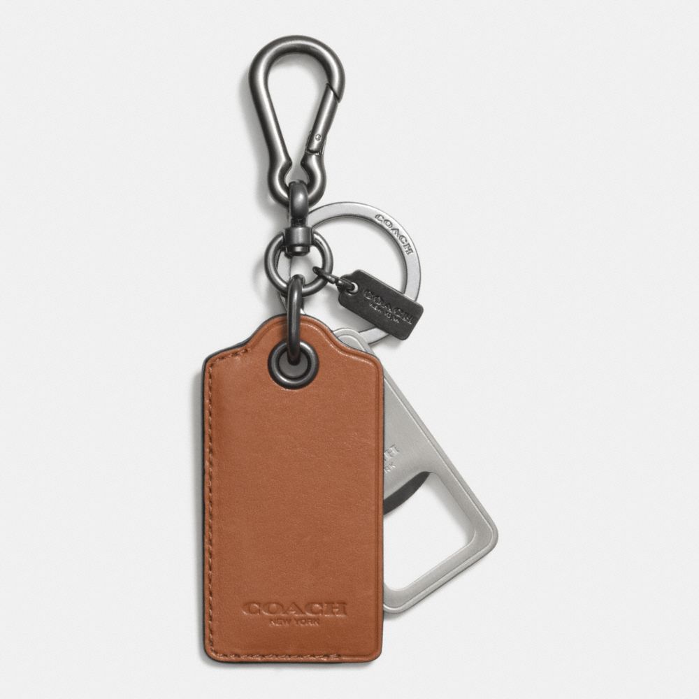 COACH BOTTLE OPENER KEY RING - SADDLE - f64577