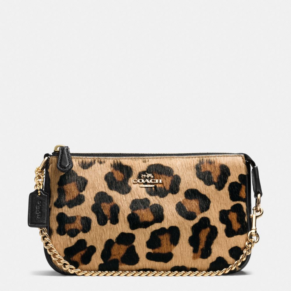 COACH LARGE WRISTLET 19 IN HAIRCALF - IMITATION GOLD/NEUTRAL - f64583