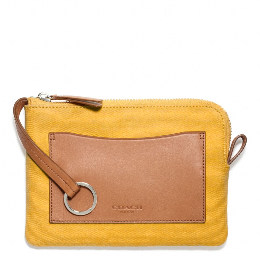 COACH BLEECKER CANVAS BEACH POUCH - MANGO - F64636