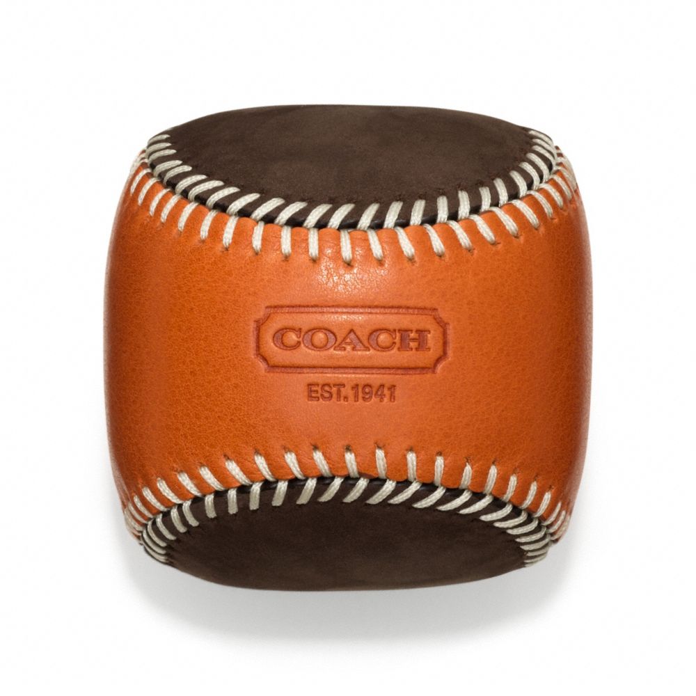 BLEECKER LEATHER SUEDE BASEBALL PAPERWEIGHT - f64677 - F64677BBT