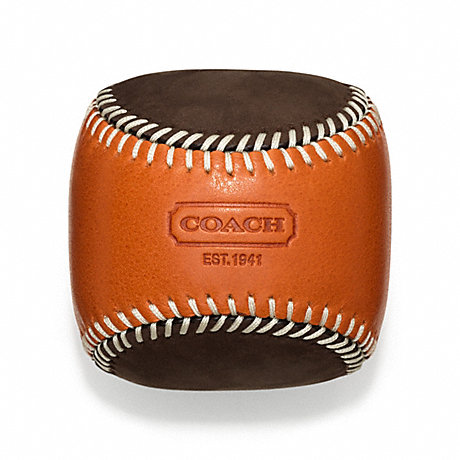 COACH F64677 BLEECKER LEATHER SUEDE BASEBALL PAPERWEIGHT ONE-COLOR