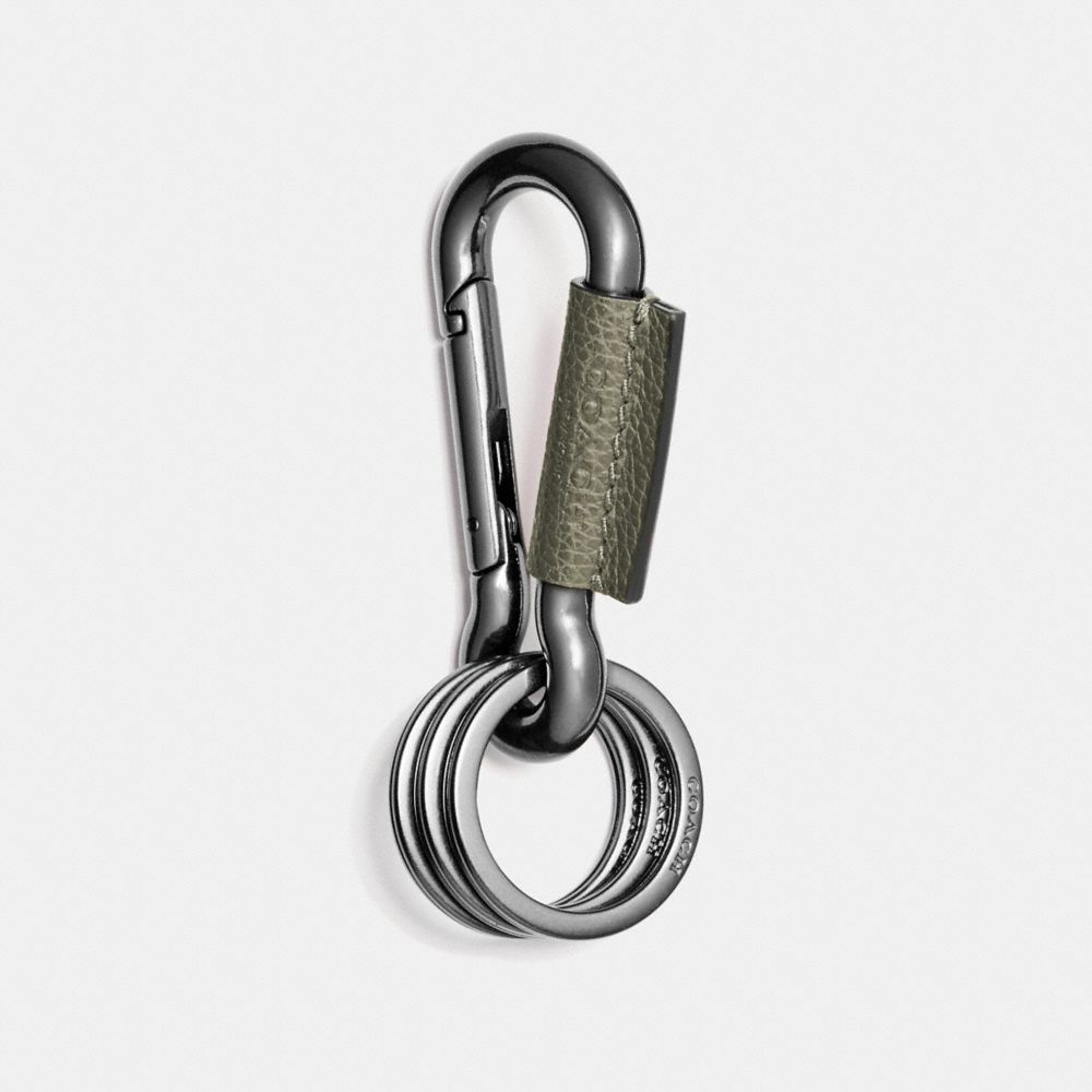 COACH CARABINER KEY RING - MILITARY GREEN - F64769