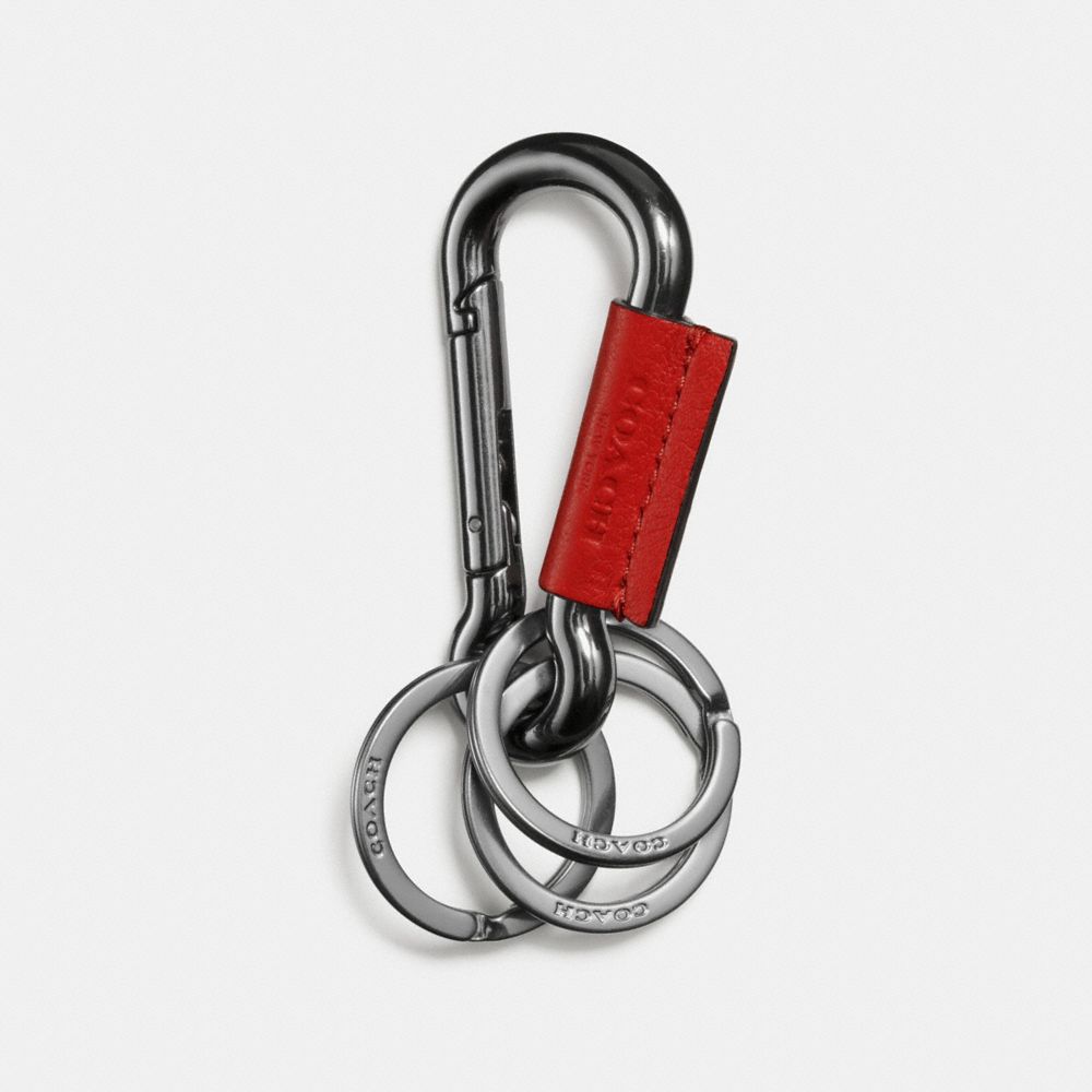 COACH F64769 - CARABINER KEY RING VINTAGE RED