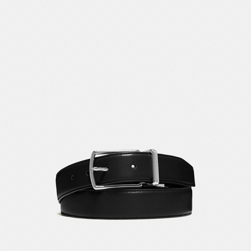 MODERN HARNESS CUT-TO-SIZE REVERSIBLE SMOOTH LEATHER BELT - f64824 - BLACK/DARK BROWN