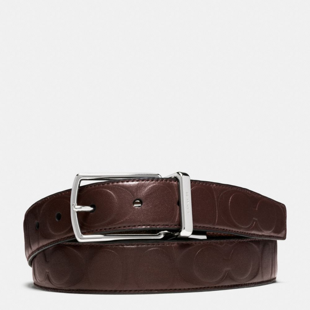 MODERN HARNESS CUT-TO-SIZE REVERSIBLE SIGNATURE LEATHER BELT - f64827 - DARK BROWN/DARK BROWN