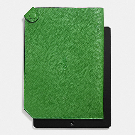COACH F64893 IPAD CASE IN PEBBLE LEATHER GRASS