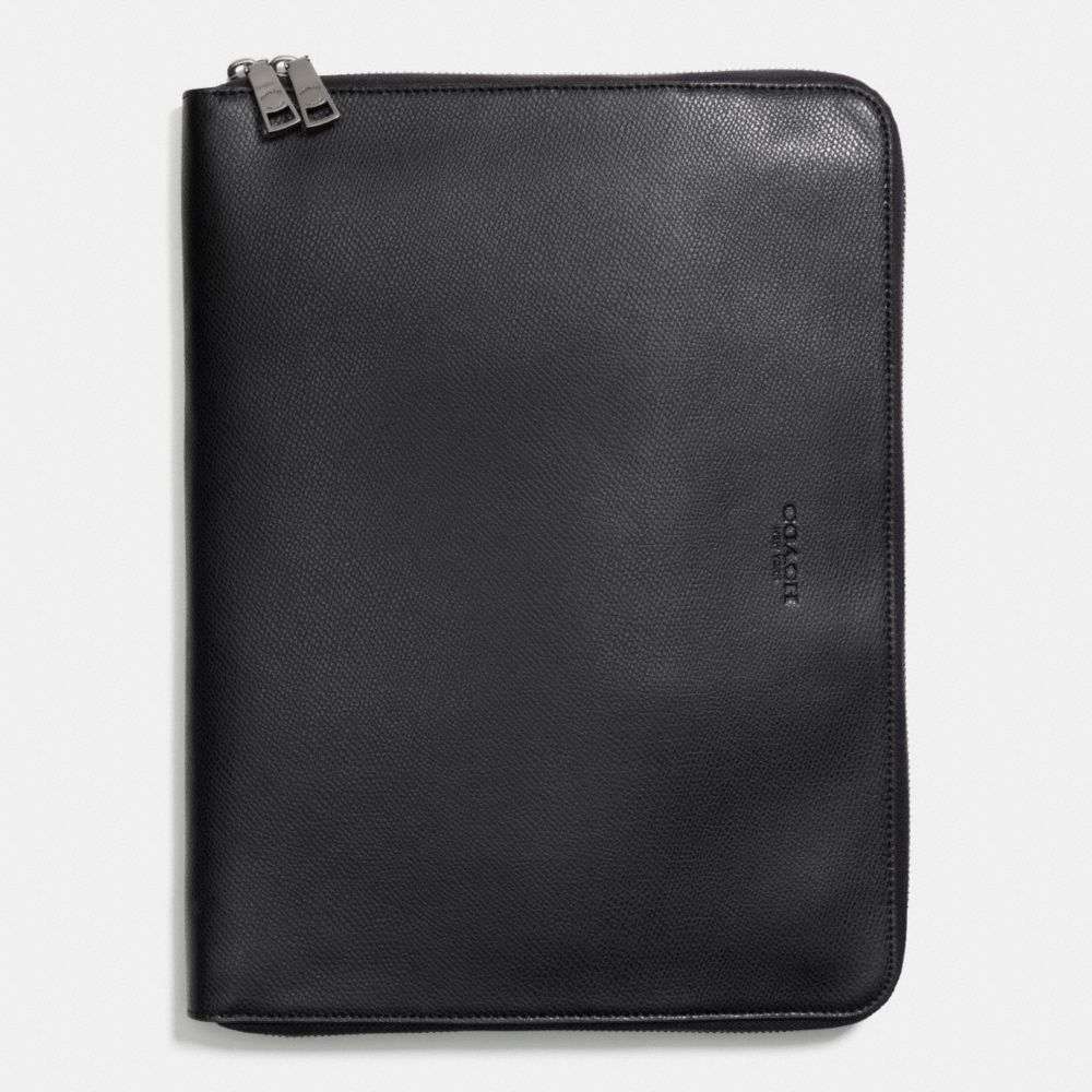 TECH PORTFOLIO IN CROSSGRAIN LEATHER - f64915 - BLACK