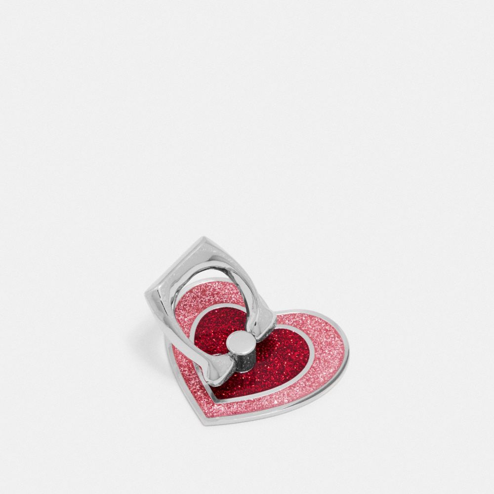 COACH F65087 GLITTER HEART PHONE GRIP OXBLOOD/MULTI