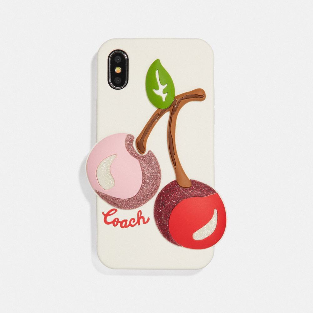 COACH F65093 IPHONE X/XS CASE WITH OVERSIZED CHERRY CHALK MULTI