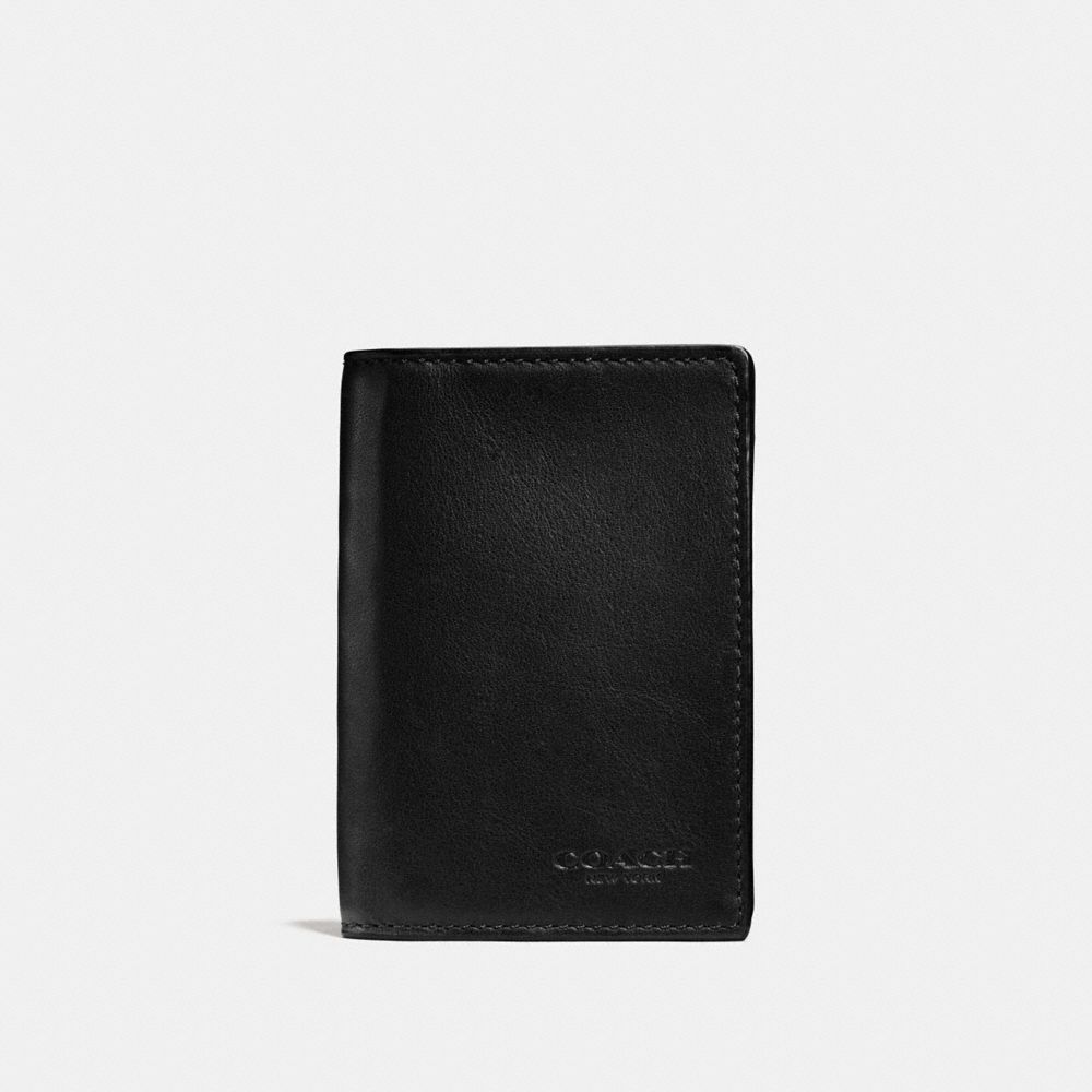 COACH BIFOLD CARD CASE - BLACK - F65104
