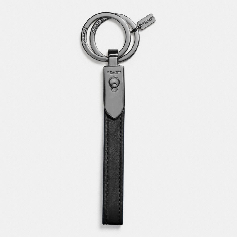 COACH EXOTIC VALET LOOP KEY RING - BLACK/BLACK - f65161