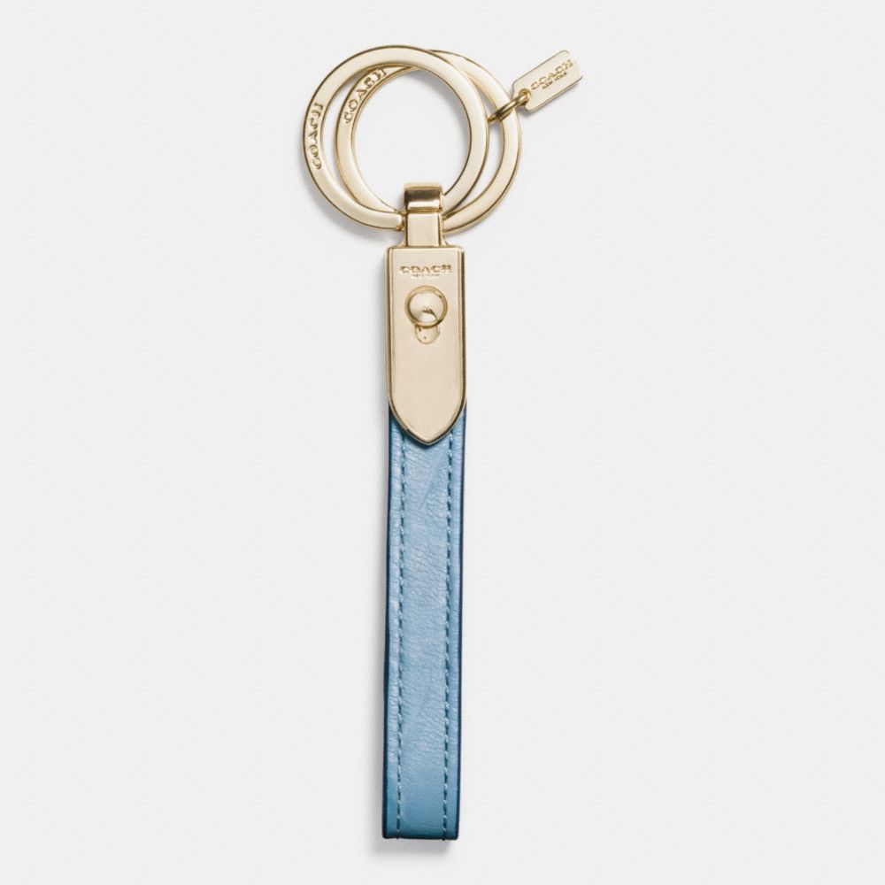 COACH F65161 - EXOTIC VALET LOOP KEY RING GOLD/BLUEJAY