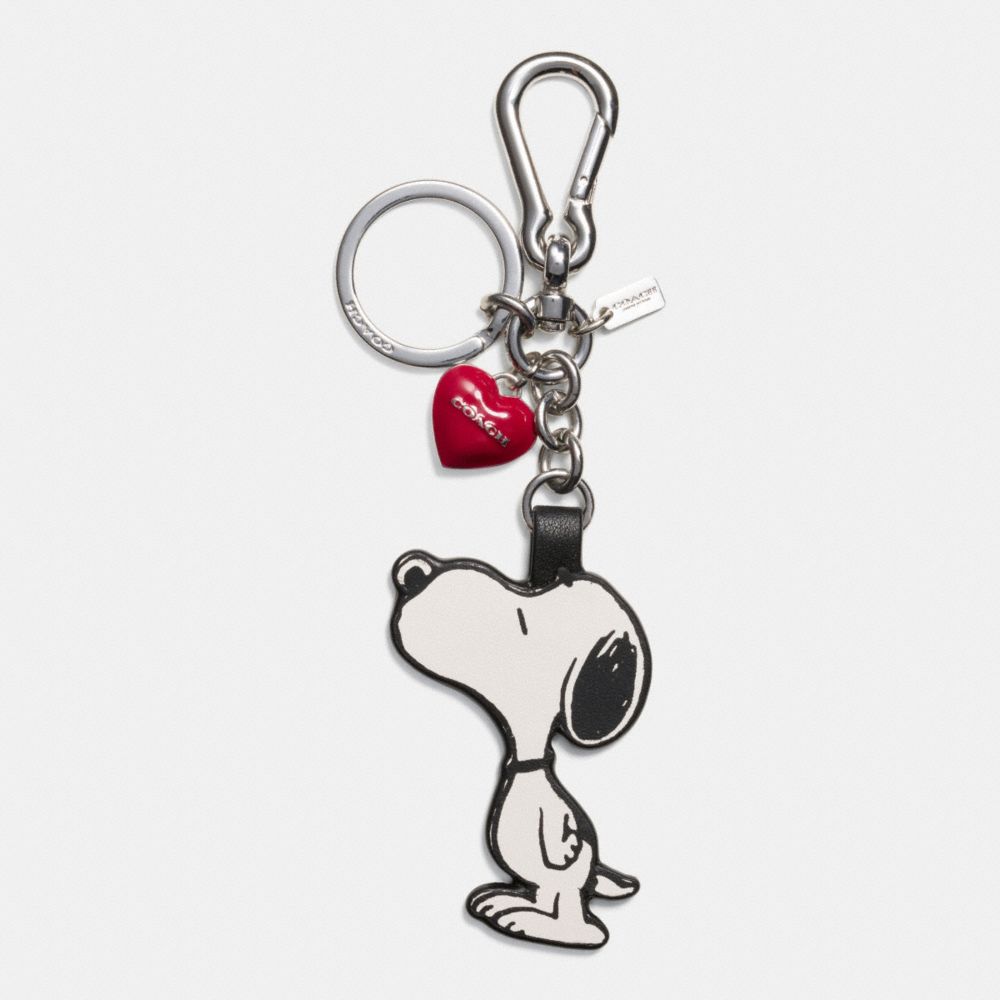 COACH F65164 COACH X PEANUTS HEART BAG CHARM SILVER/CHALK