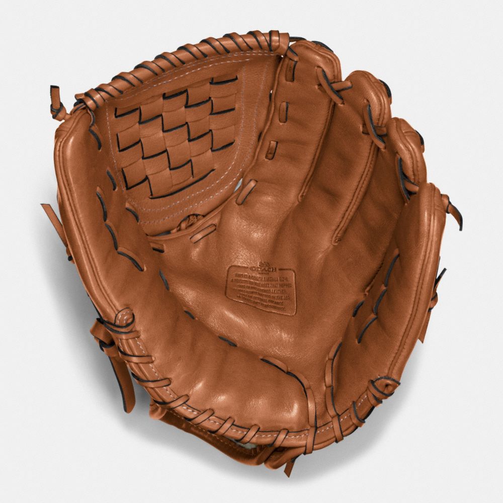 COACH LEATHER BASEBALL GLOVE - SADDLE - f65170