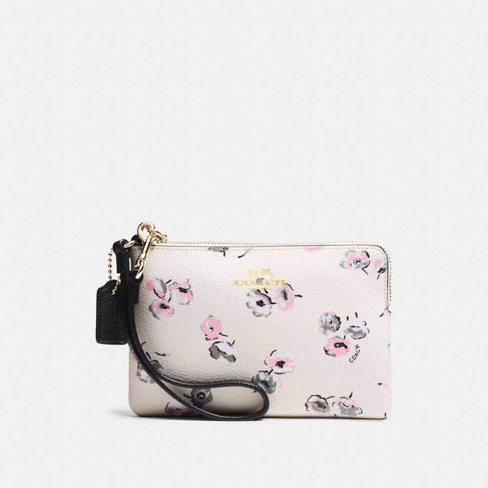 COACH®  Corner Zip Wristlet With Floral Cluster Print