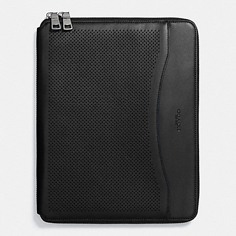 COACH TECH CASE IN PERFORATED LEATHER - BLACK - f65200