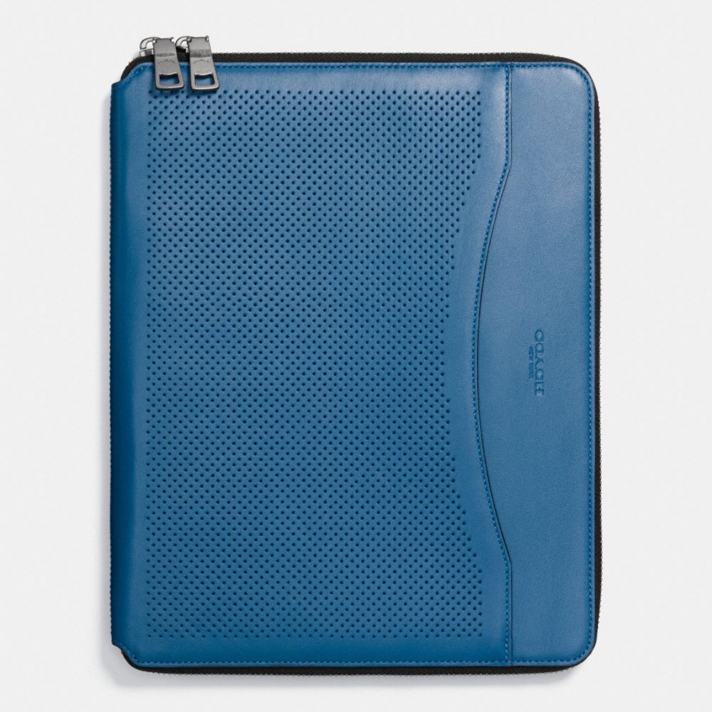 TECH CASE IN PERFORATED LEATHER - f65200 - DENIM