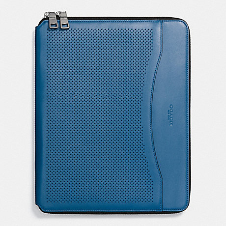 COACH F65200 TECH CASE IN PERFORATED LEATHER DENIM