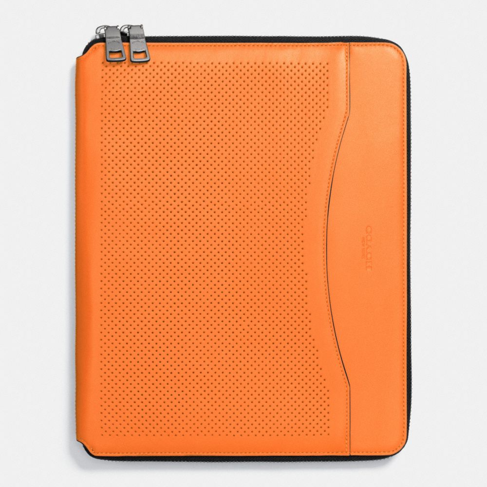 TECH CASE IN PERFORATED LEATHER - f65200 - ORANGE
