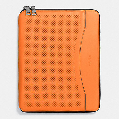 COACH TECH CASE IN PERFORATED LEATHER - ORANGE - f65200