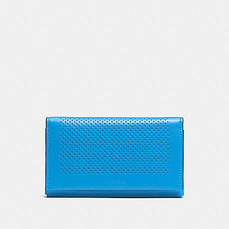 COACH UNIVERSAL PHONE CASE IN PERFORATED LEATHER - AZURE - f65204