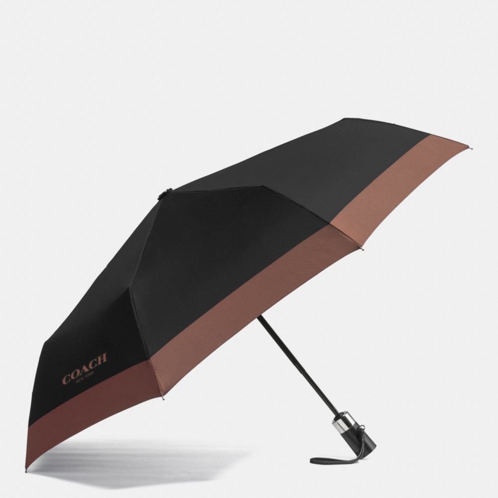 COACH F65206 Retractable Umbrella In Nylon BLACK