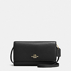 PHONE CROSSBODY IN PEBBLE LEATHER - IMITATION GOLD/BLACK - COACH F65284