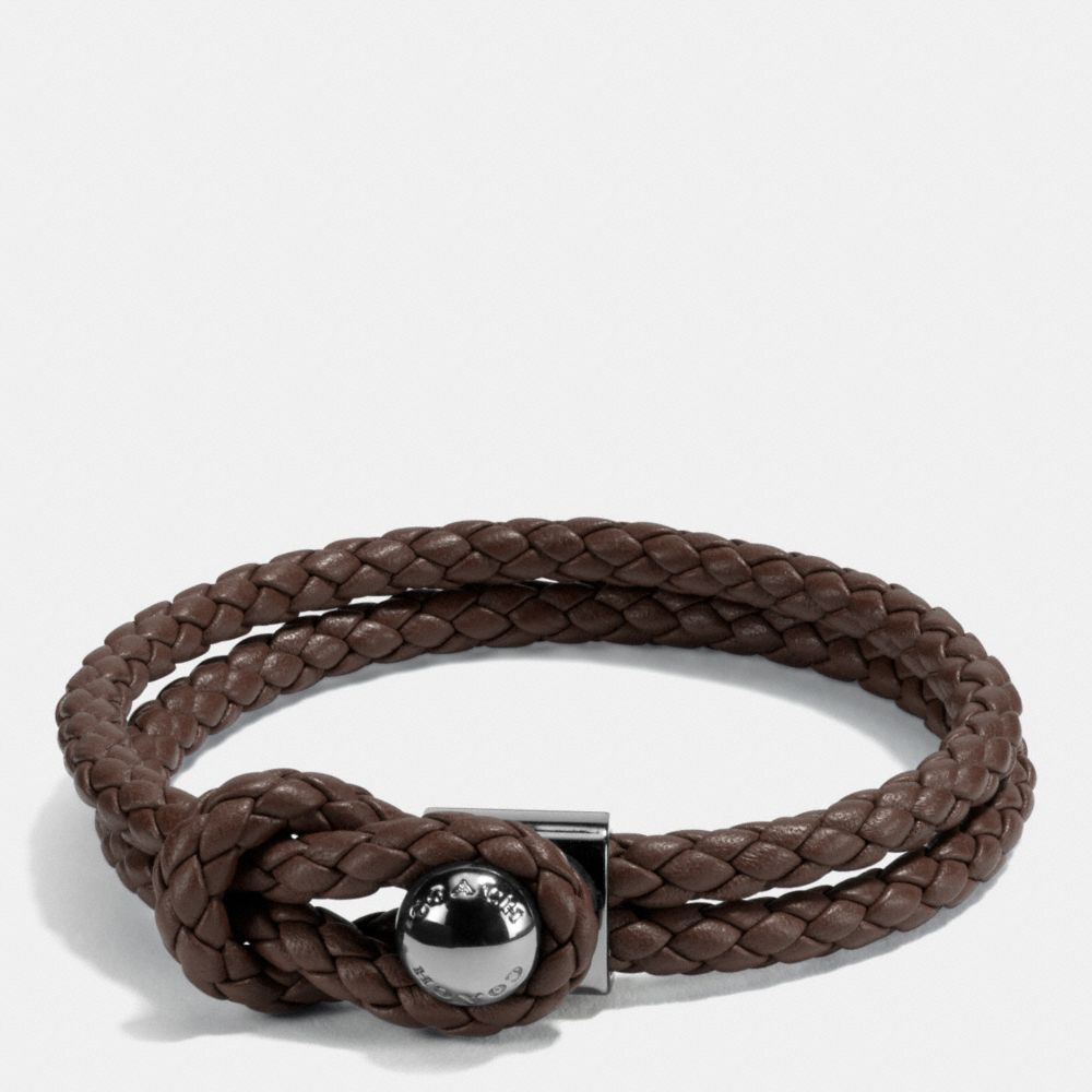 LEATHER BRACELET BUTTON - f65291 - MAHOGANY