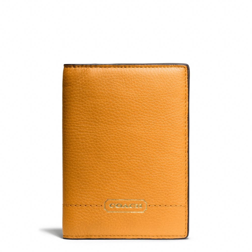 PARK LEATHER PASSPORT CASE - f65358 - BRASS/ORANGE SPICE