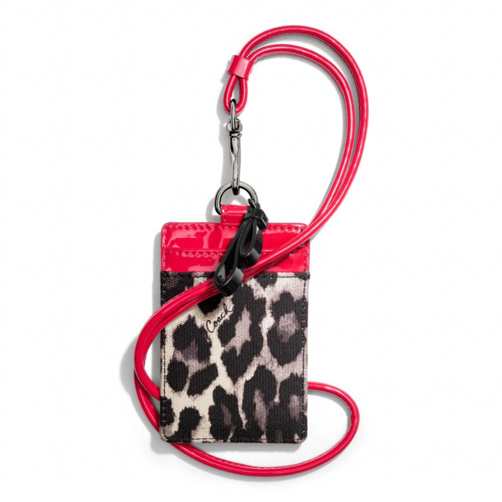 PARK OCELOT PRINT LANYARD ID CASE COACH F65367